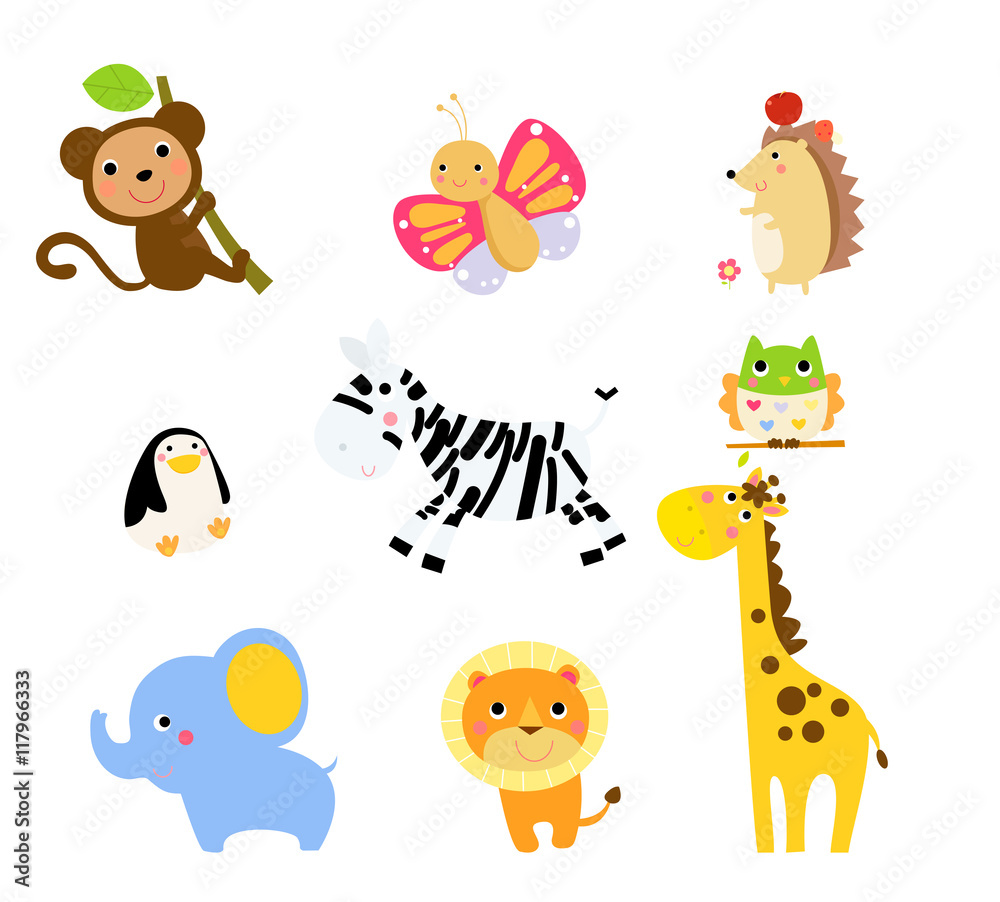 Naklejka premium cute animals collection