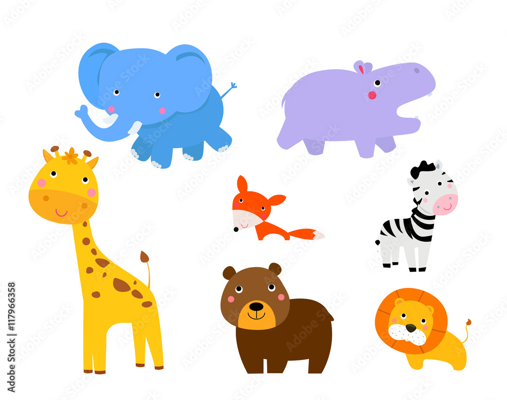 Fototapeta premium cute animals collection