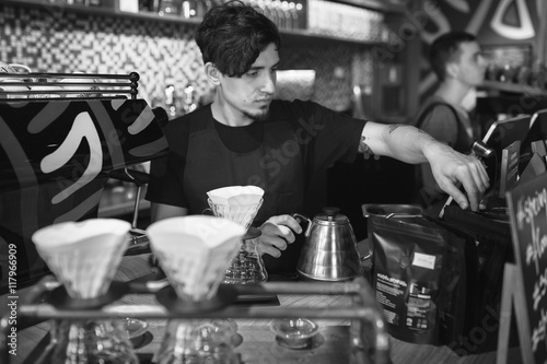 Barista at work in a coffee shop