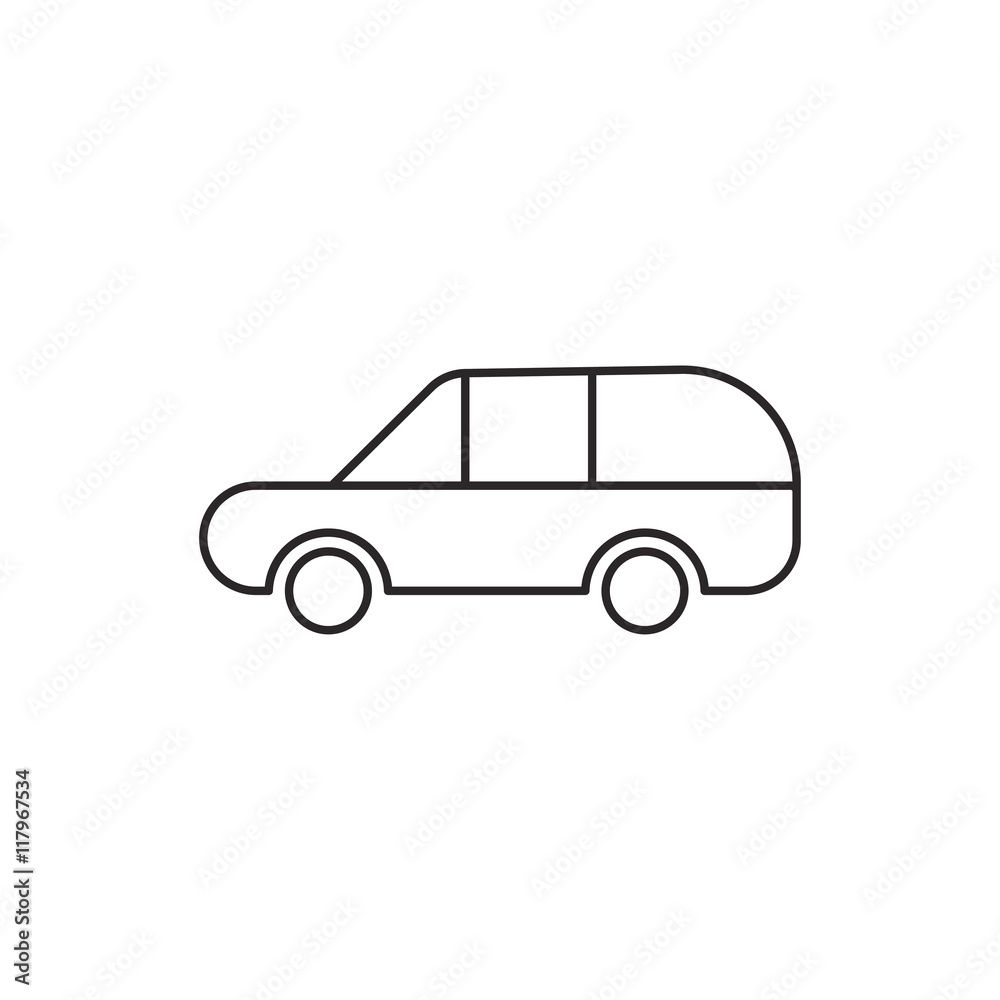 Outline car icon isolated on white background Outline car icon isolated on white background
