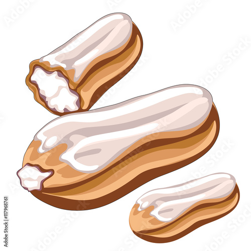 Delicious sweet custard pastries with cream