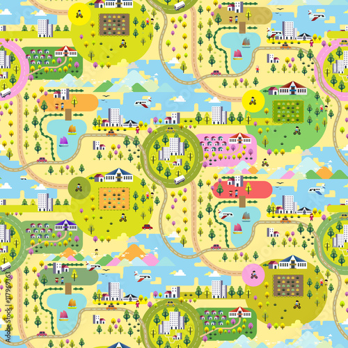 Ecology nature scenery seamless