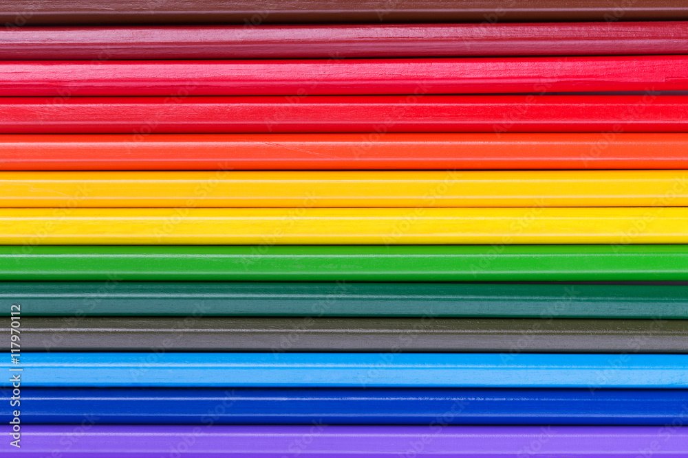 Abstract background of rainbow colorful pencils. Top view Abstract background of rainbow colorful pencils. Top view