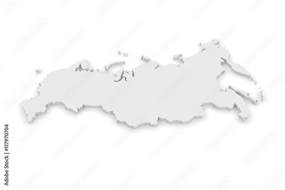3d Illustration of Russia Map Isolated On White Background