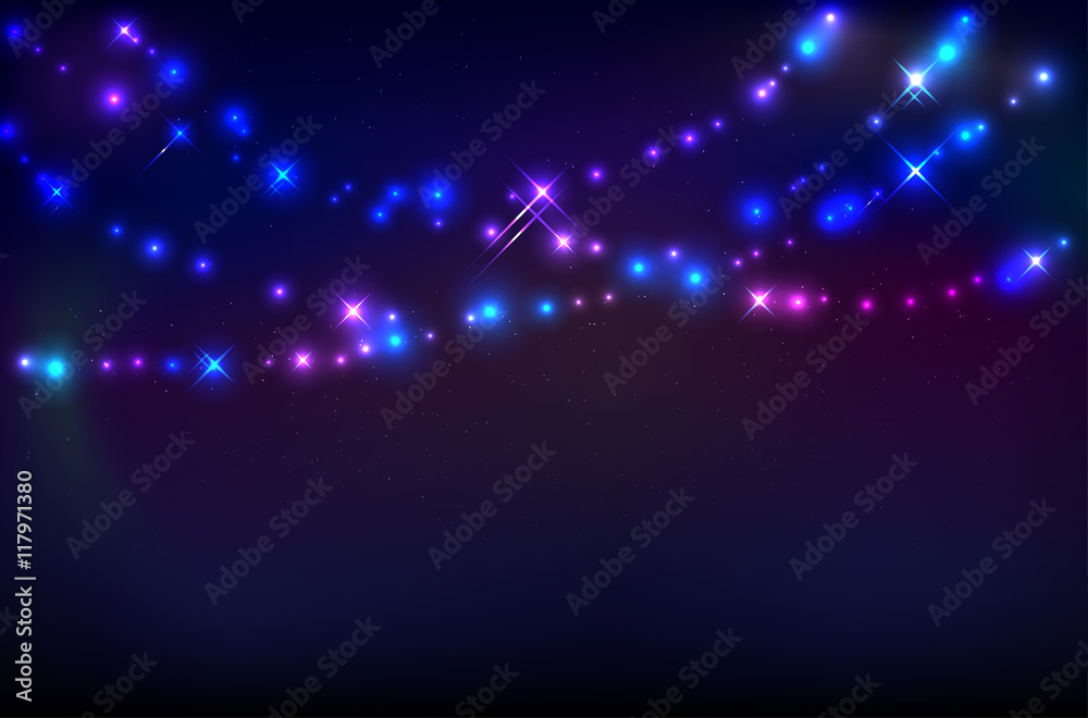 Garlands of varicoloured abstract shiny lights Garlands of varicoloured abstract shiny lights