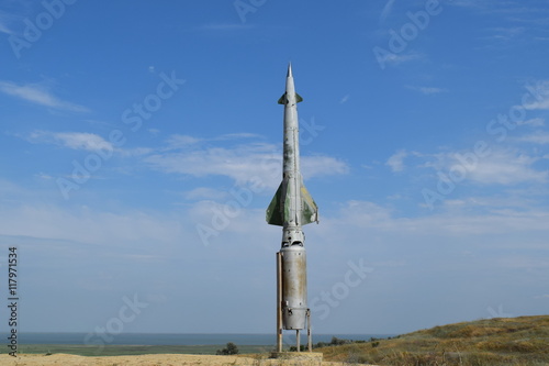 Museum copy of the aircraft. Monument of fighter aircraft. photo