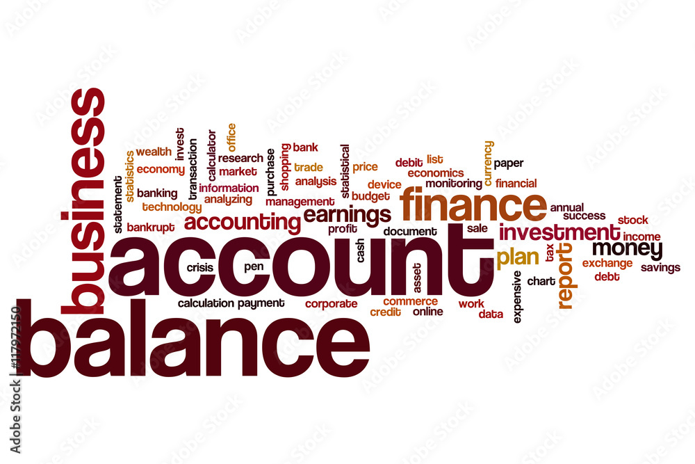 Account balance word cloud