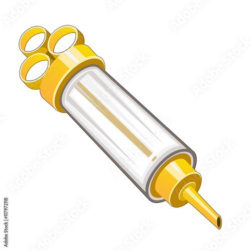 Large pastry tube for decorating cakes isolated