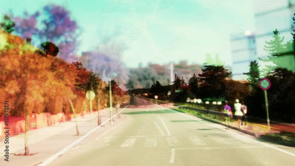 Long exposed shot from a moving car Long exposed shot from a moving car