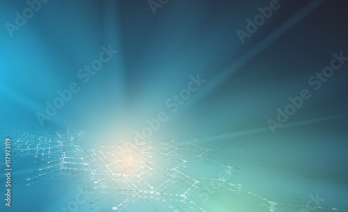 dna and medical and technology background. futuristic molecule structure presentation