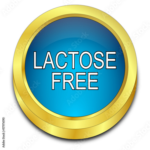Lactose free Button - 3D illustration