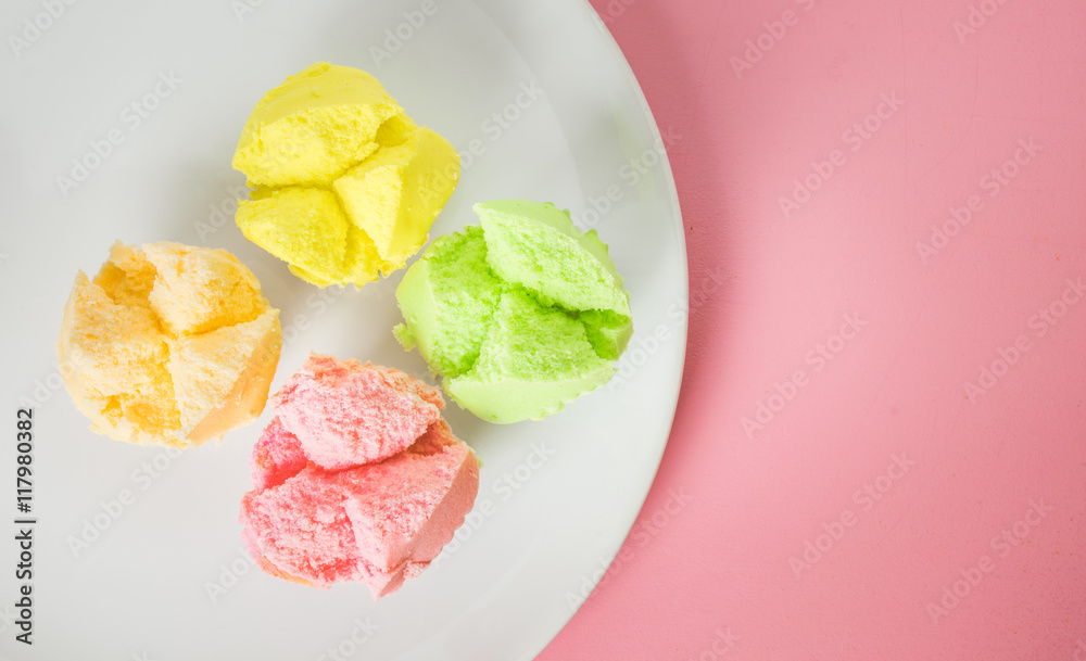 Cotton wool cake. Thai Dessert Cotton wool cake. Thai Dessert