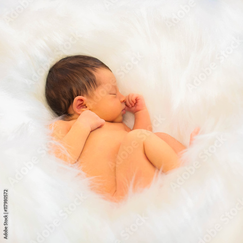 Calm newborn baby sleep.