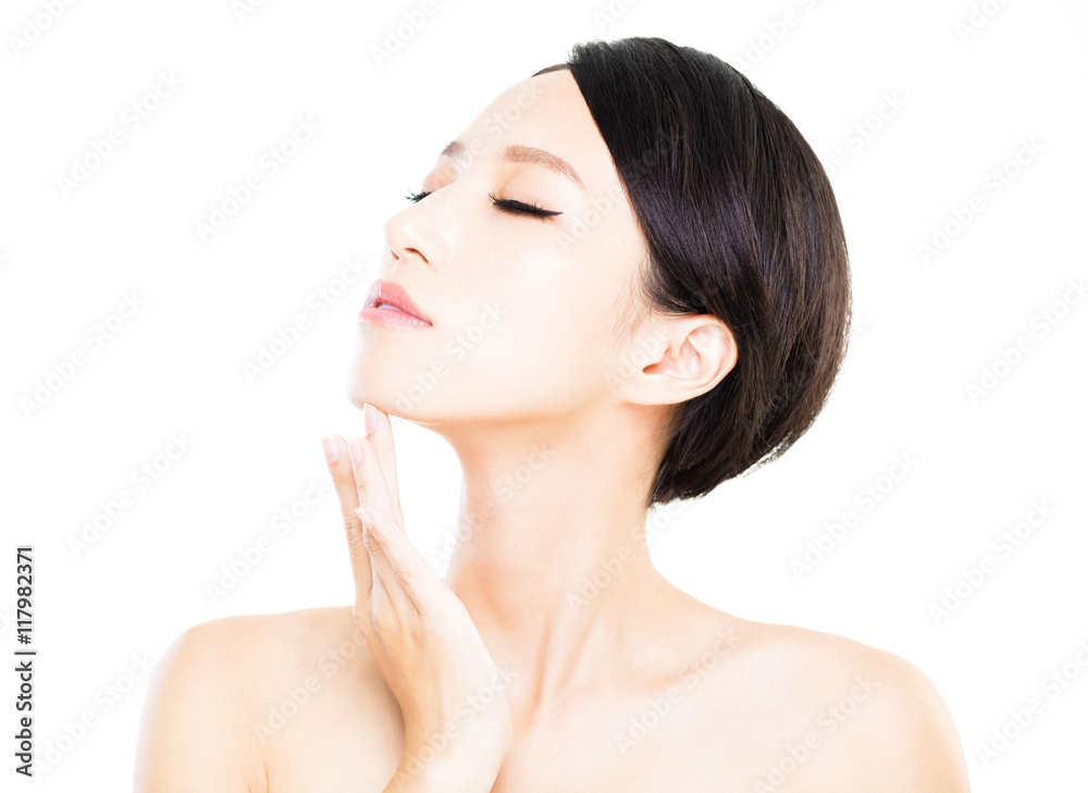 Beautiful face of young woman with clean fresh skin Beautiful face of young woman with clean fresh skin