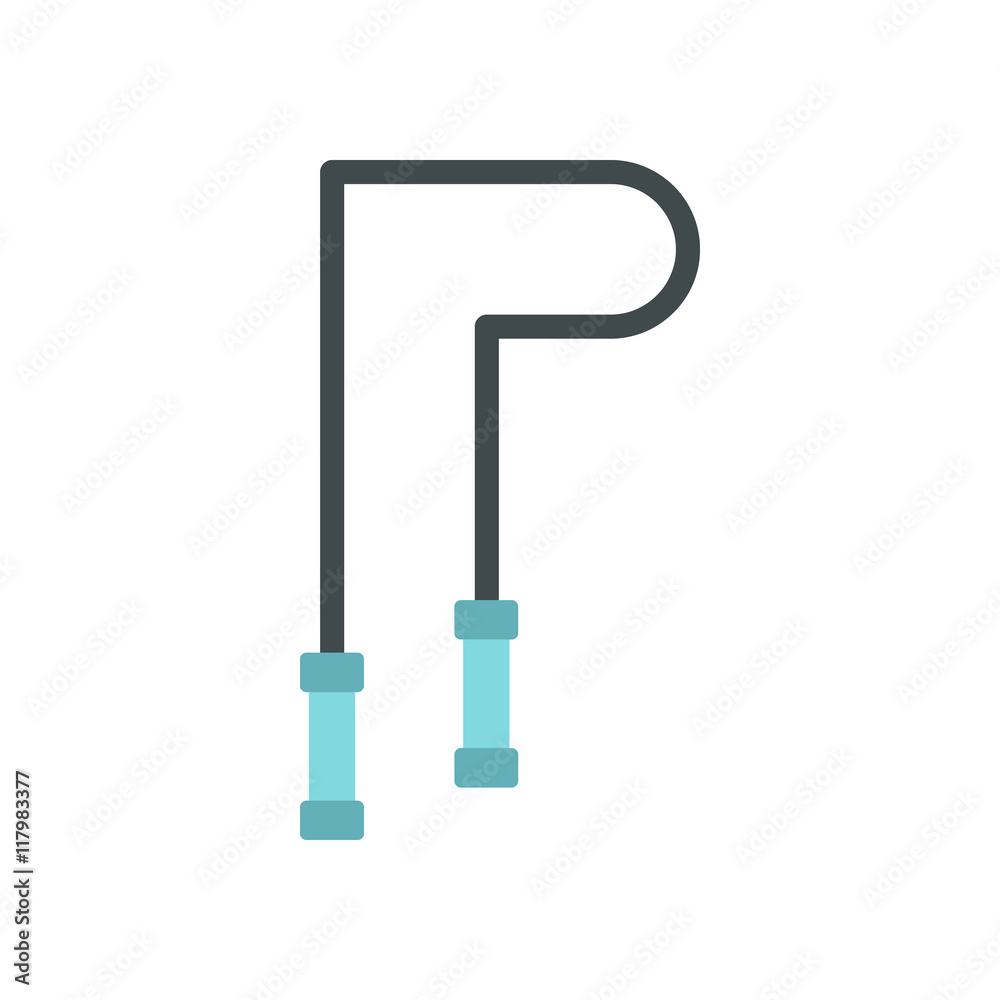 Fototapeta premium Skipping rope icon in flat style on a white background