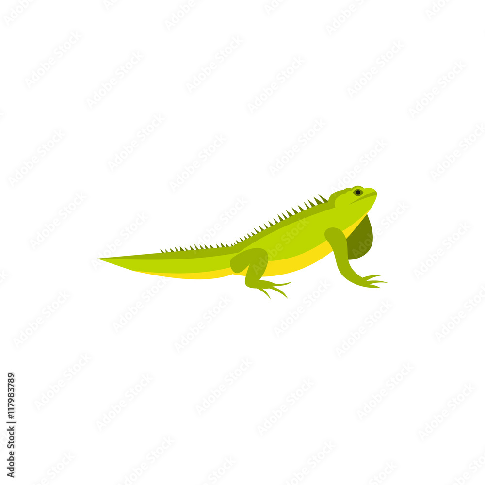 Fototapeta premium Chameleon icon in flat style on a white background