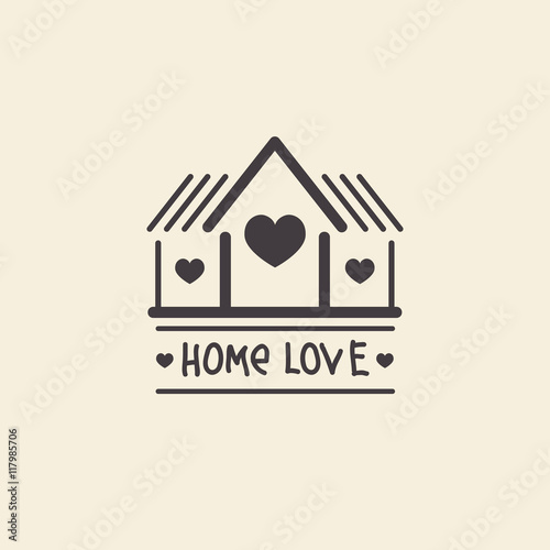House love logo. Template vector property. Icon for your design