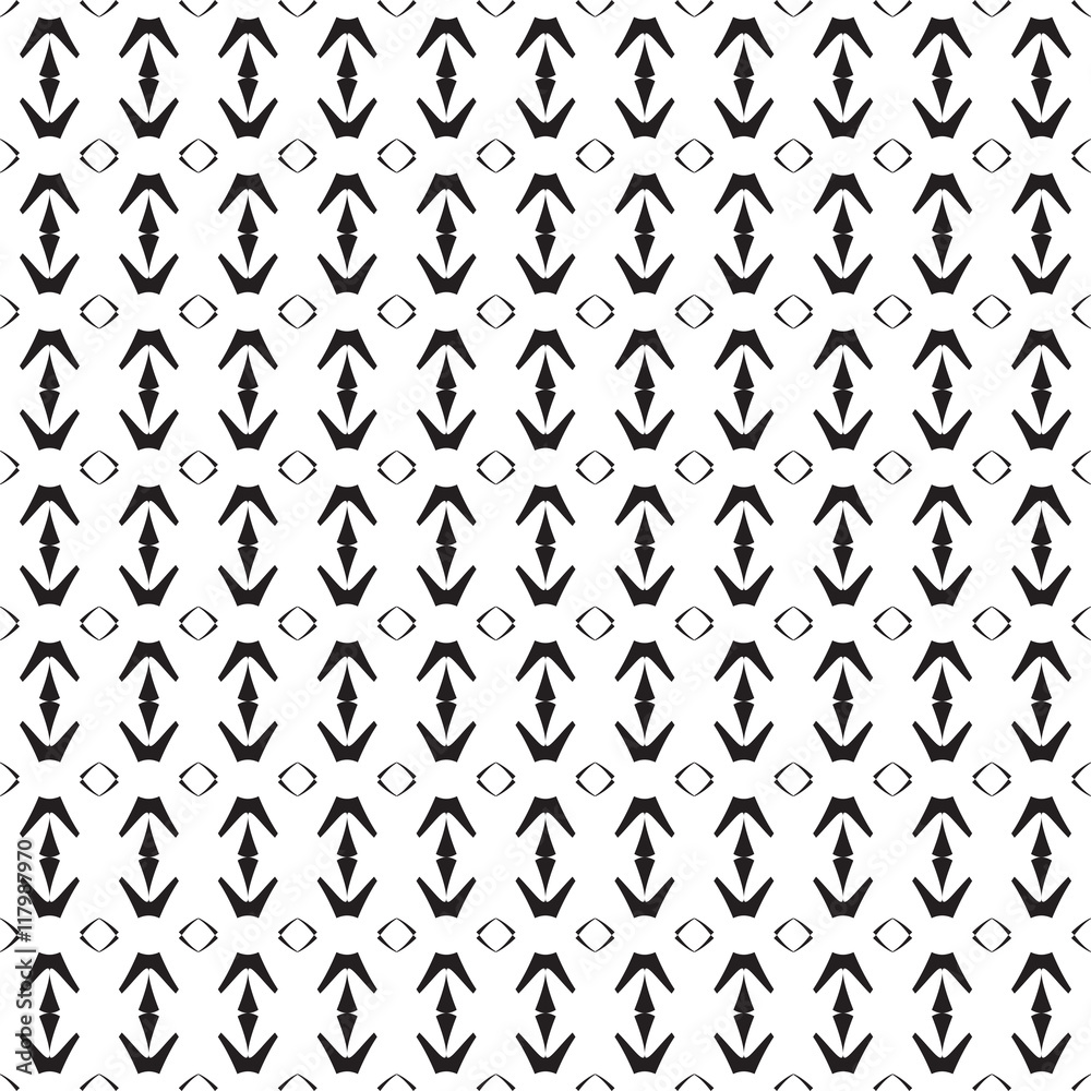 Classic monochrome pattern.  Endless abstract backdrop.  Geometric simple seamless decor.  Modern repeating sample.  Graphic minimalist elegant wallpaper.  Vector.
