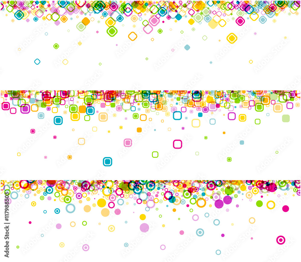 Banners set with geometric pattern.