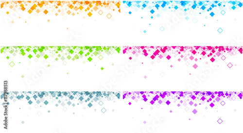 Banners set with geometric pattern.