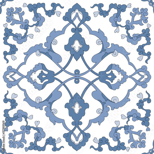 Floral pattern for your design. Traditional Arabic seamless ornament.  Iznik. Vector. Background. photo