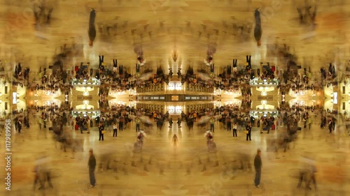 crowds of commuters at grand central station