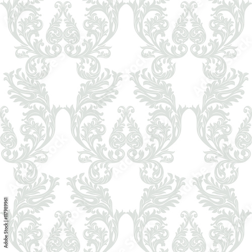 Vintage Baroque Rococo ornament pattern. Vector damask decor. Royal Victorian texture for wallpapers, textile, fabric