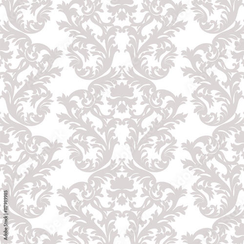 Vintage Baroque Rococo ornament pattern. Vector damask decor. Royal Victorian texture for wallpapers, textile, fabric