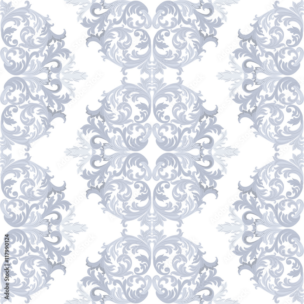 Vintage round Baroque ornament pattern. Vector Luxury damask decor. Royal Victorian texture for wallpapers, textile, fabric. Taupe color