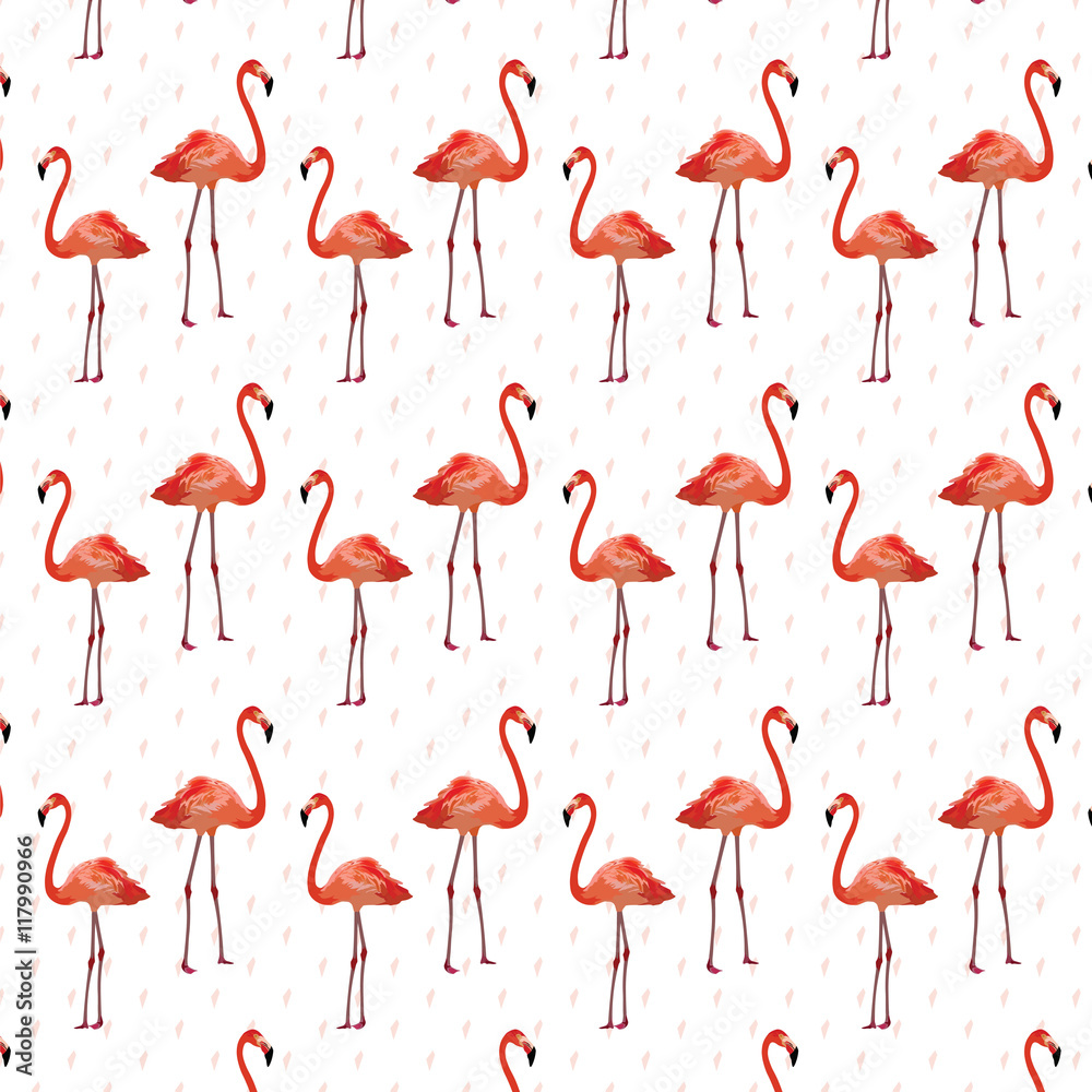 Obraz premium Flamingo birds pattern Vector