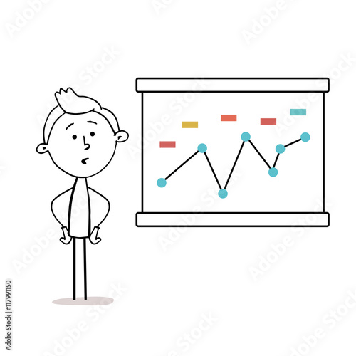 Business Man explains Presentation