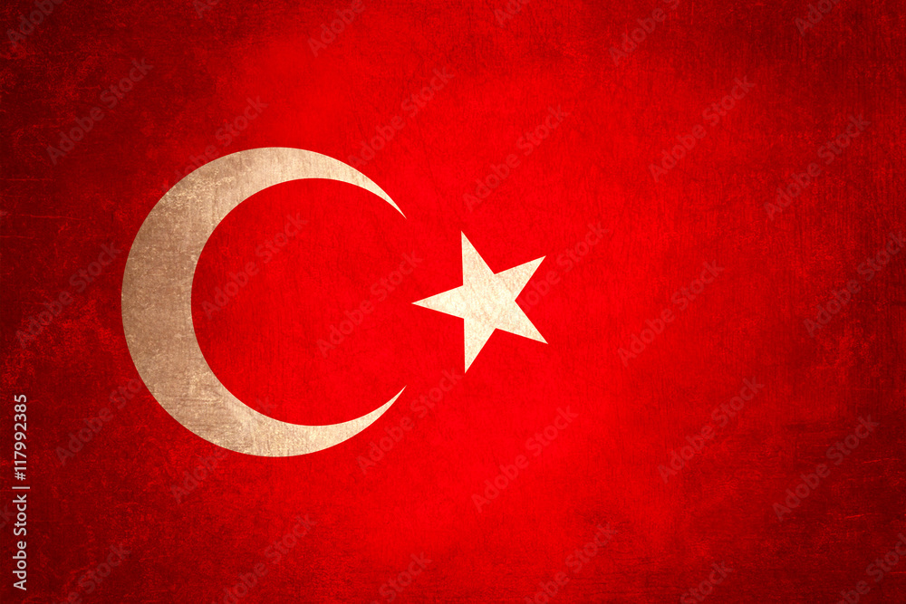 Türkei flagge mit abstrakter Grunge Textur Hintergrund