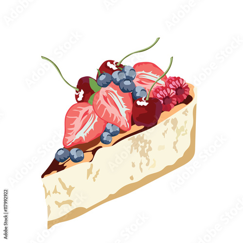 Cheesecake dessert delicious slice Vector
