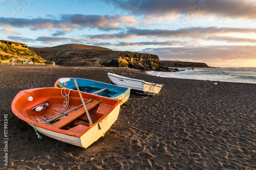 Sunset On The Beach-Ajuy,Fuerteventura,Canary Islands, Spain