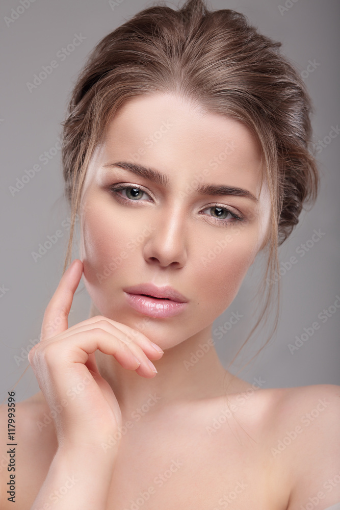 Portrait of a woman with natural make-up. Portrait of a woman with natural make-up.
