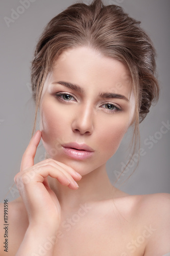 Portrait of a woman with natural make-up. © gromovataya