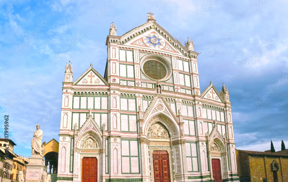 The Basilica di Santa Croce - famous Franciscan church on Florence, Italy