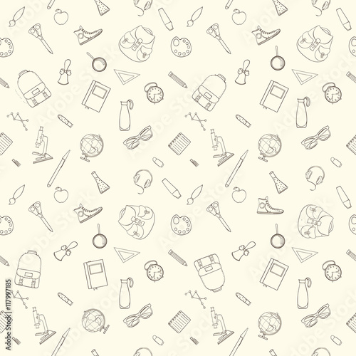 Back to school seamless pattern