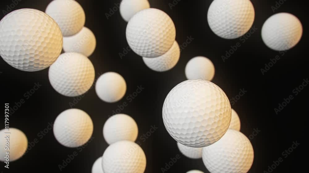 Looping golf ball animation floating in an empty space. Looping golf ball animation floating in an empty space.