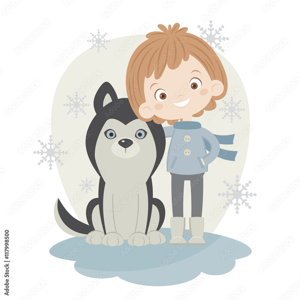 Boy with dog
