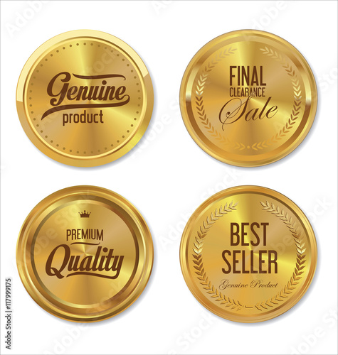 Gold metal badges premium quality collection