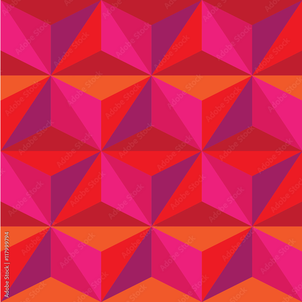 Obraz premium pattern of red and pink stars of the triangle