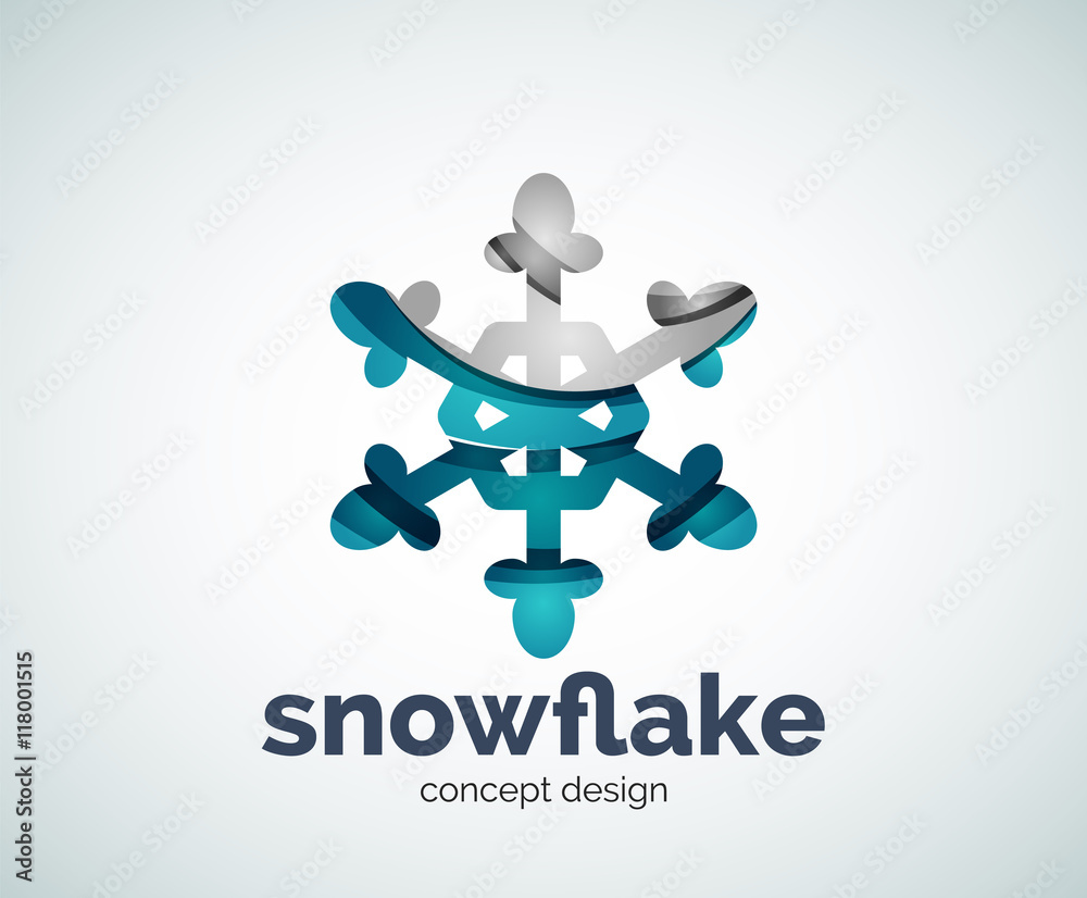 Vector Christmas snowflake logo template Vector Christmas snowflake logo template