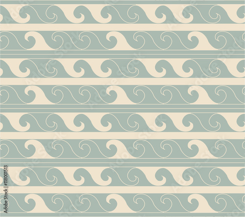 Antique seamless background 445 curve wave primitive geometry pattern