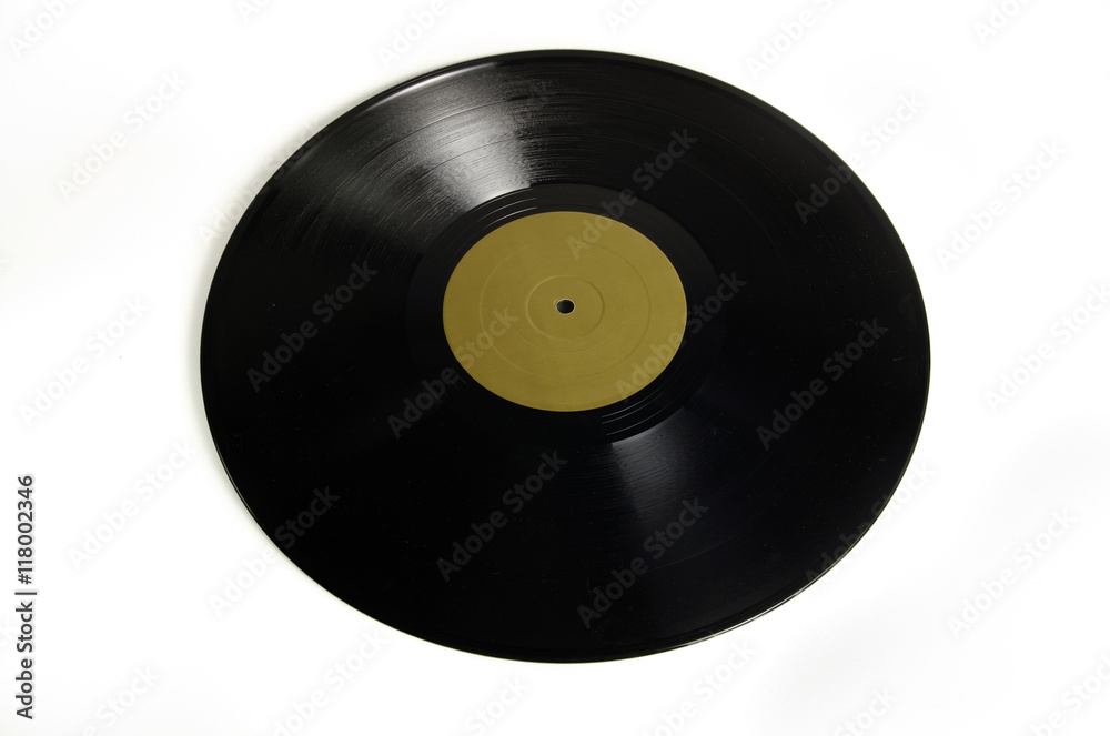Black vinyl record isolated on white background Black vinyl record isolated on white background