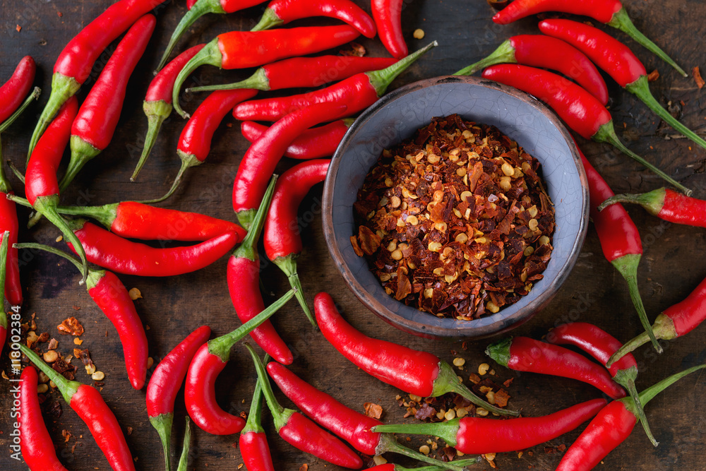 Heap of red hot chili peppers Heap of red hot chili peppers