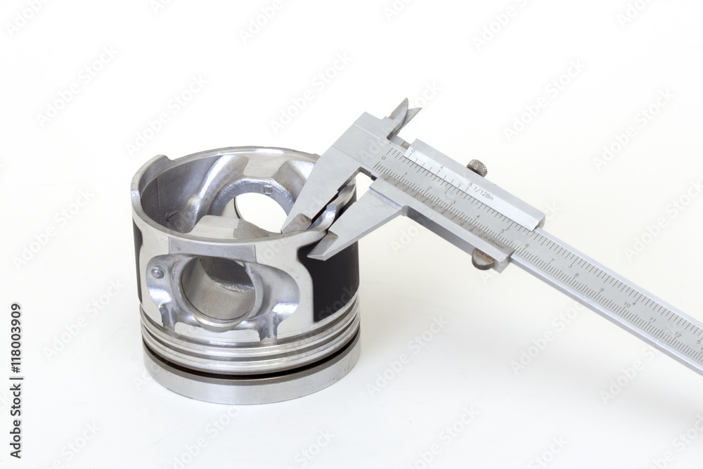 auto piston parts white background isolated