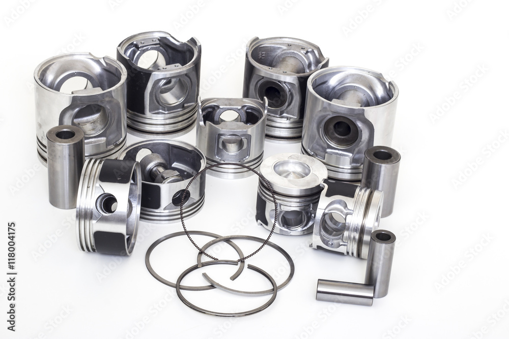auto piston parts white background isolated auto piston parts white background isolated