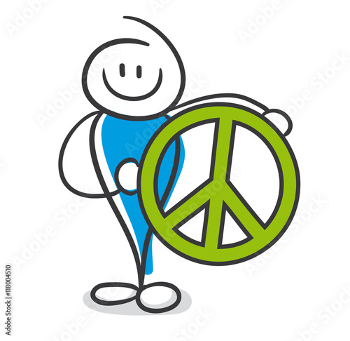 Stick Figure Series Blue / Peace, Frieden