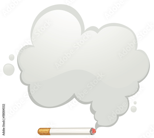 Cigarette with gray smoke